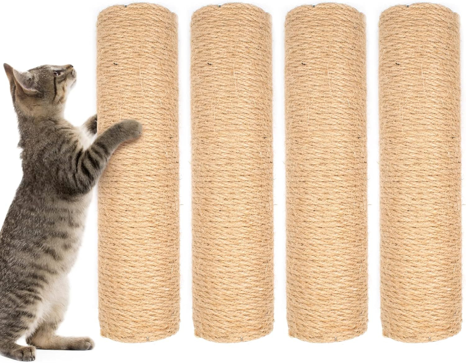 4pcs-10-inch-scratching-post-with-natural-sisal-rope-cat-scratch-pole-tree-and-posts-for-indoor-cats-replacement-part-accessories-for-diy-tower-and-hammock