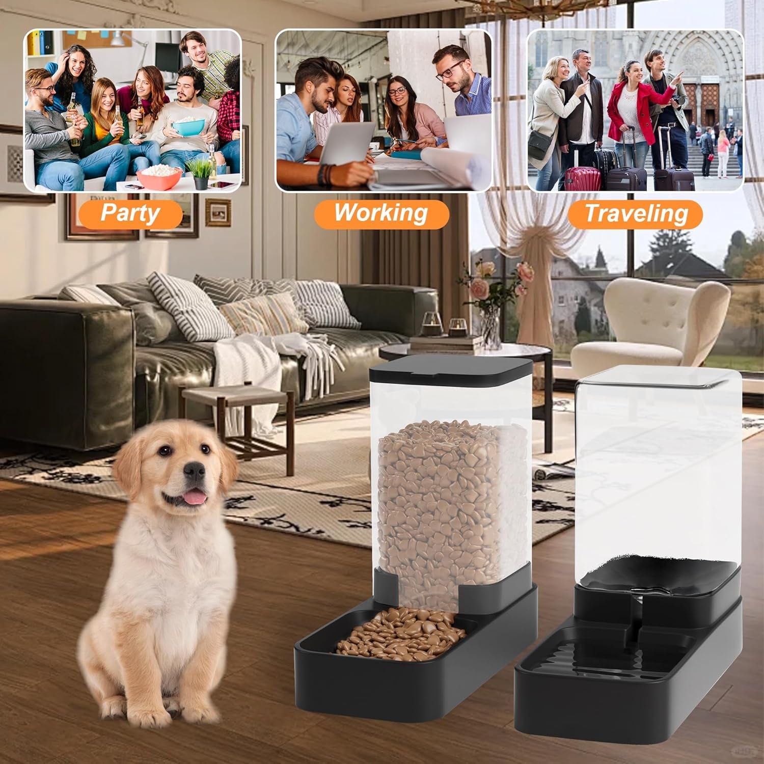 automatic-cat-feeder-and-water-dispenser-in-set-with-pet-food-bowl-gravity-dog-waterer-and-food-feeder-for-small-medium-dog-cat-puppy-kitten-large-capacity3-3l-black
