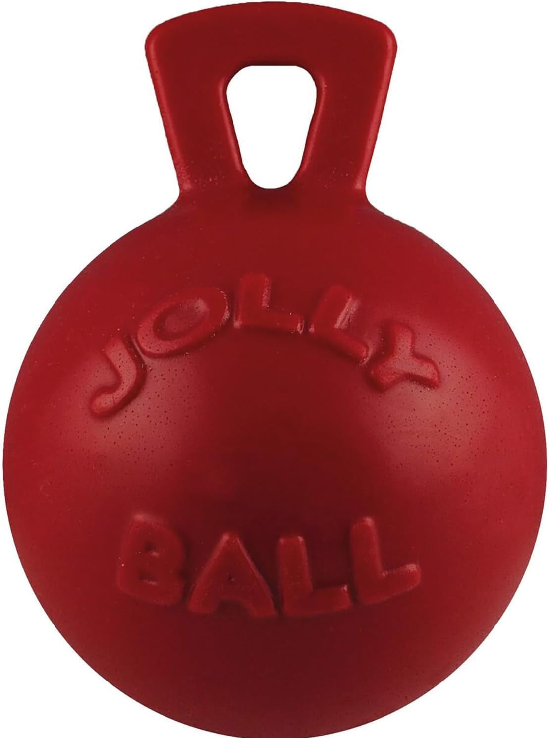 jolly-pets-tug-n-toss-heavy-duty-dog-toy-ball-with-handle-8-inches-large-red-408-rd