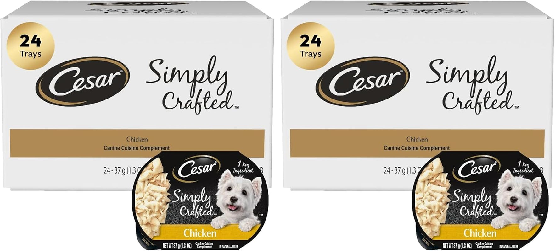 cesar-simply-crafted-wet-dog-food-toppers-chicken-1-3-oz-10-count-real-chicken-1-ingredient-no-by-products-or-artificial-flavors-slow-cooked-easy-to-digest-single-serve-tubs