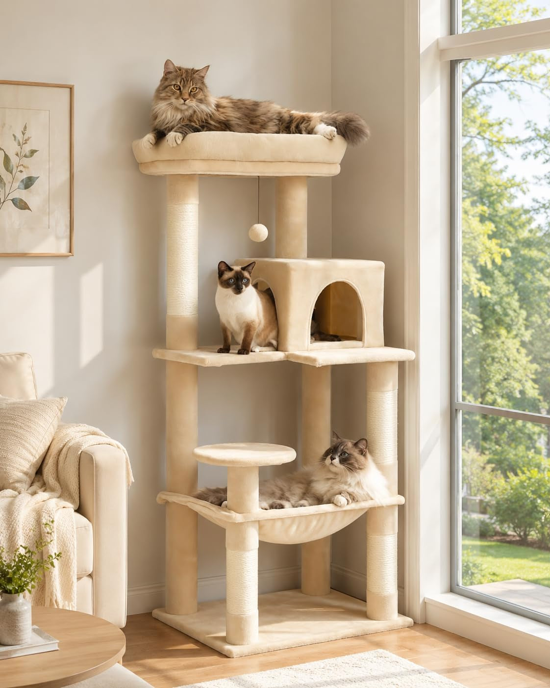 muttros-mushroom-cat-tree-tower-with-removable-scratcher-large-hammock-condo-perch-3-sisal-posts-multi-level-cat-tree-for-indoor-cats-cute-cat-tower-for-small-space-homes