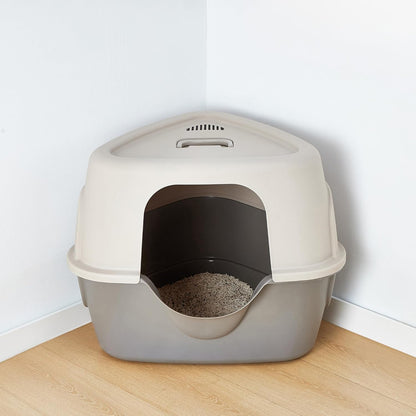 Amazon Basics Cat Litter Box with Lid, No-Mess, Spacious Enclosed Design with Odor Control, Easy Access, Stain Resistant, 26" X 23" X 20", Charcoal6