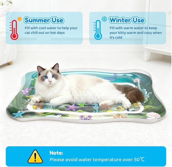 Interactive Cat Toy for Indoor Cats, Upgraded Cat Water Mat, Thickened Water Sensory Play Mat with Fish, Enrichment Stimulating Toy for Bored Adult Kitten Cats to Exercise, Hunting | Thickened Water Sensory Play Mat with Fish, Enrichment Stimulating Toy for Bored Adult Kitten Cats to Exercise, Hunting3