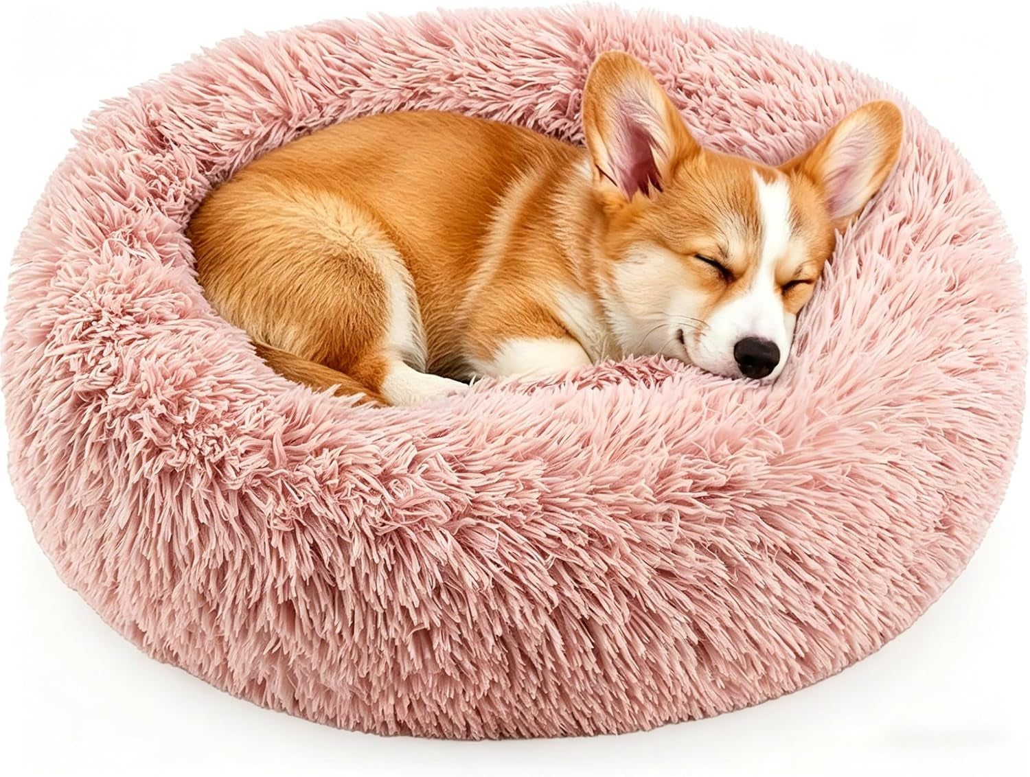 calming-donut-dog-and-cat-bed-for-indoor-cats-anti-anxiety-round-fluffy-soft-washable-small-pet-bed-for-puppy-and-kitten-warming-comfortable-luxury-anti-slip-waterproof-mute-base-20in-gray