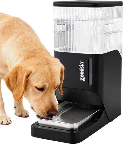 ZOMISIA Automatic Dog Water Dispenser 8L with Stainless Steel Bowl, Gravity Large Capacity Water Bowl for Dogs, 2 Gallon Pet Waterer 100% BPA Free, Black9