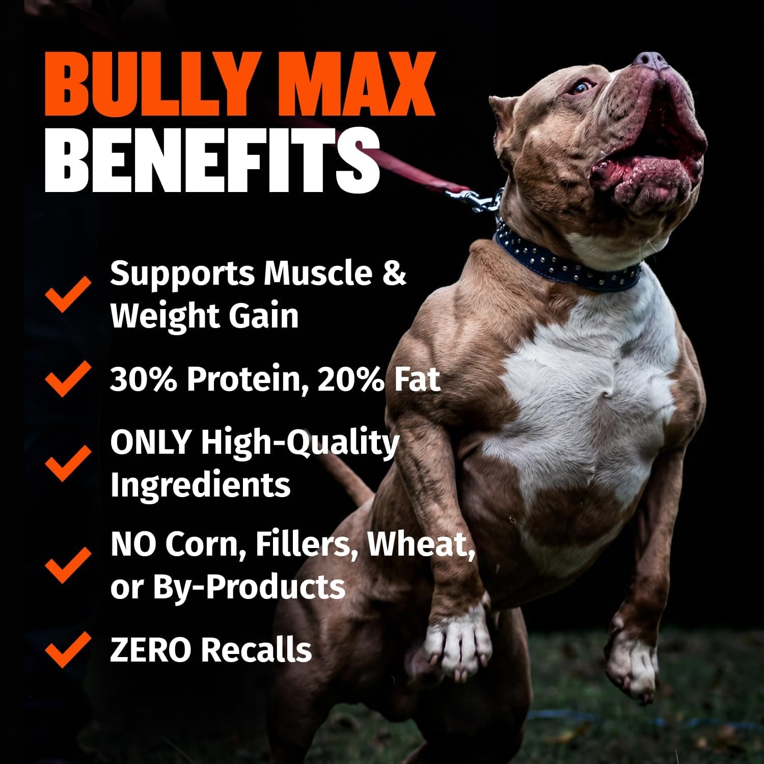bully-max-dry-dog-food-for-adults-puppies-high-protein-fat-for-muscle-weight-gain-high-performance-dog-food-supplements-small-large-breed-dogs-535-calories-per-cup-chicken-15lb-bag