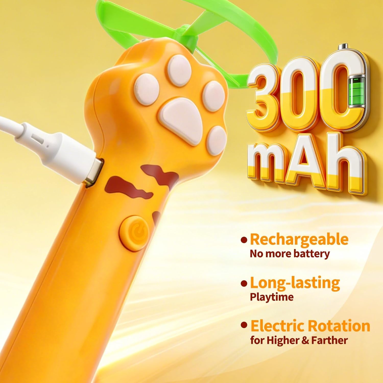 baborui-cat-toy-disc-launcher-rechargeable-interactive-cat-fetch-toy-launcher-with-8-flying-discs-flying-enrichment-toys-for-indoor-bored-kittens-adult-cats-yellow