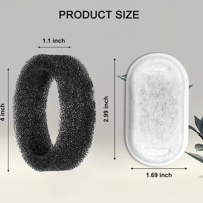 Cat Water Fountain Filters for 108/3.2L& 67Oz/2L Stainless Steel Pet Water Dispenser Fountain Filter Replacement with 8 Sponges (8 Filters&8 Sponges)6