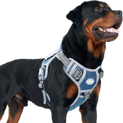 Auroth Tactical Dog Harness for Large Dogs No Pull Adjustable Pet Harness Reflective K9 Working Training Easy Control Pet Vest Military Service Dog Harnesses Army Yellow L39