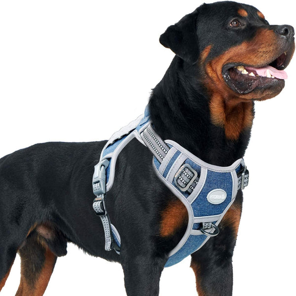 Auroth Tactical Dog Harness for Large Dogs No Pull Adjustable Pet Harness Reflective K9 Working Training Easy Control Pet Vest Military Service Dog Harnesses Army Yellow L39