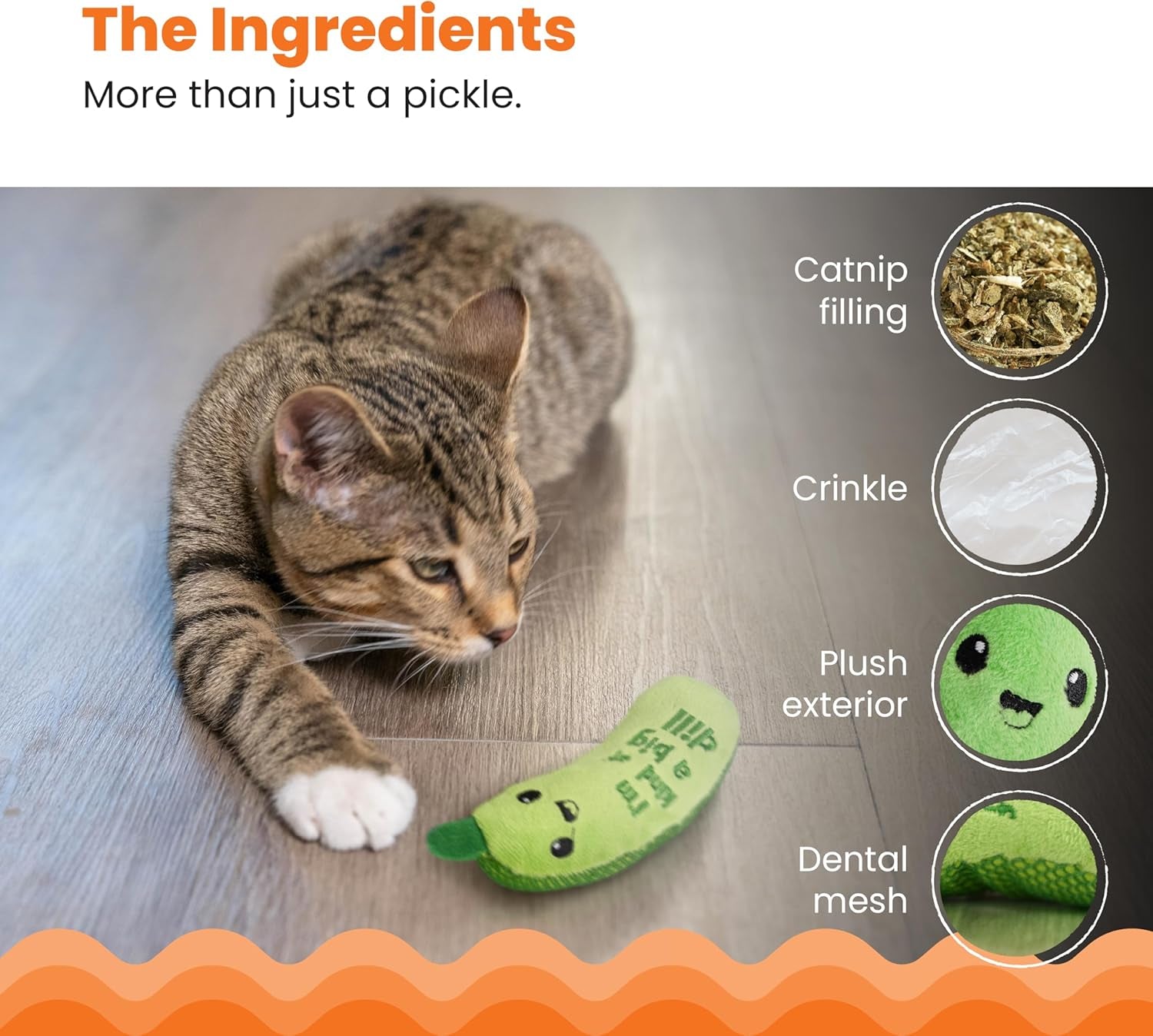 catstages-crunchy-pickle-kicker-cat-toy-plush-crinkle-toy-with-catnip-and-dental-mesh-6-5