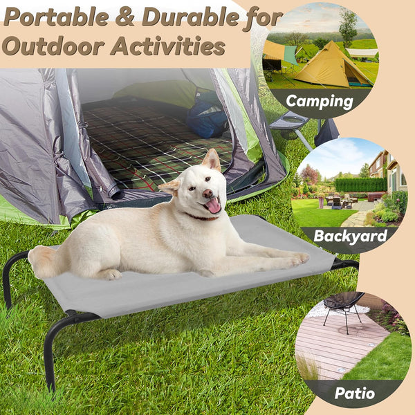 Elevated Dog Bed for Large Dogs, Raised Dog Bed with Breathable Mesh, Non Slip, Easy to Clean, 50.5 Inches, Grey | Raised Dog Bed with Breathable Mesh, Non Slip, Easy to Clean, 50.5 Inches, Grey4