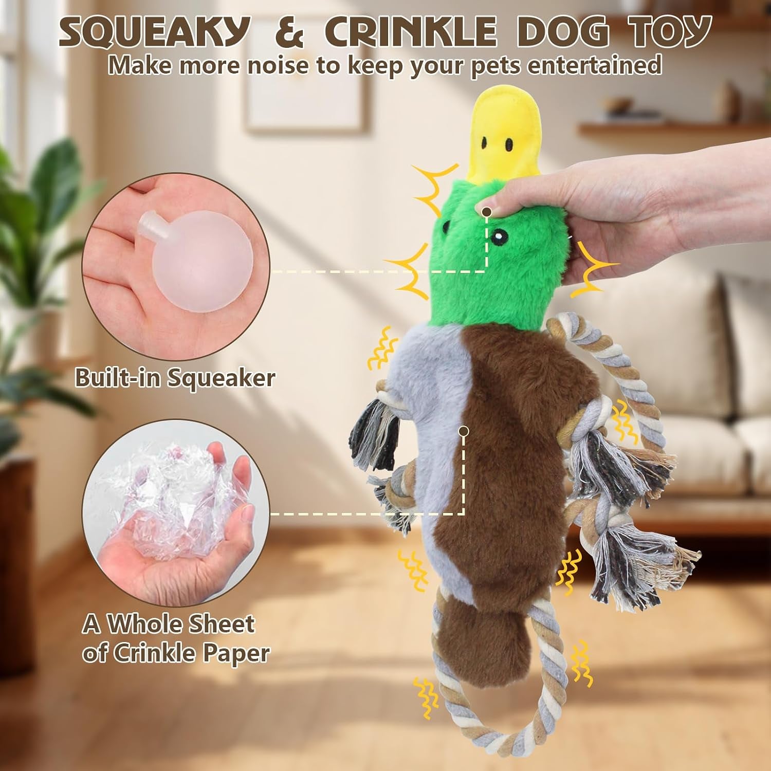 3-pack-no-stuffing-squeaky-dog-toys-tug-of-war-dog-toy-with-rope-interactive-squeaker-crinkle-paper-durable-for-teeth-cleaning-anxiety-relief-dog-gifts-for-small-medium-dog