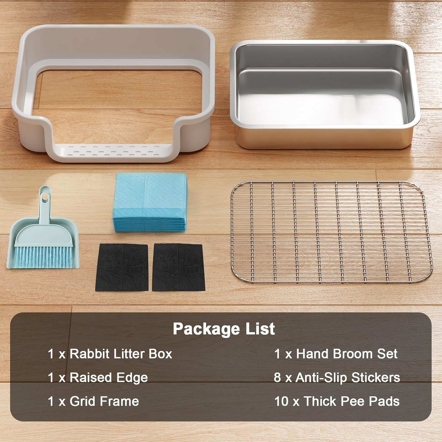 stainless-steel-sifting-litter-box-for-rabbit-bunny-16-9-13-4-inl-w-raised-border-split-double-layer-metal-grate-easy-clean-extra-large-space-for-guinea-pig-ferret