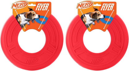 Nerf Dog Atomic Flyer Outdoor Dog Toy, 10 Inch Flying Disc Dog Fetch Toy, Rubber Dog Toy for Medium Dogs and Large Dogs, Orange11