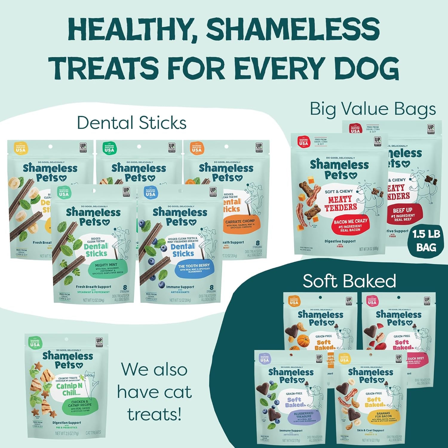 shameless-pets-soft-dog-treats-bacon-me-crazy-meaty-tenders-soft-chewy-treats-for-dogs-real-bacon-1st-ingredient-grain-free-healthy-treats-for-small-medium-large-dogs-8oz
