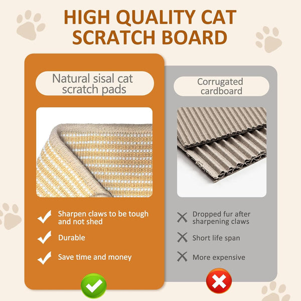 Extra Large Cat Scratching Lounge - Multi-Layer Solid Wood & Sisal, XXL Cat Scratcher and Bed for Large Cats, Furniture Protector with 110Lb Capacity5