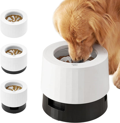 Pawque Raised 95Oz Slow Drinking Dog Water Bowl No Spill Medium Large Breed | Single Elevated Stainless Steel Water Bowl with Floating Disc, Stable Sturdy Base and Snap on Adjustable Height Stand8