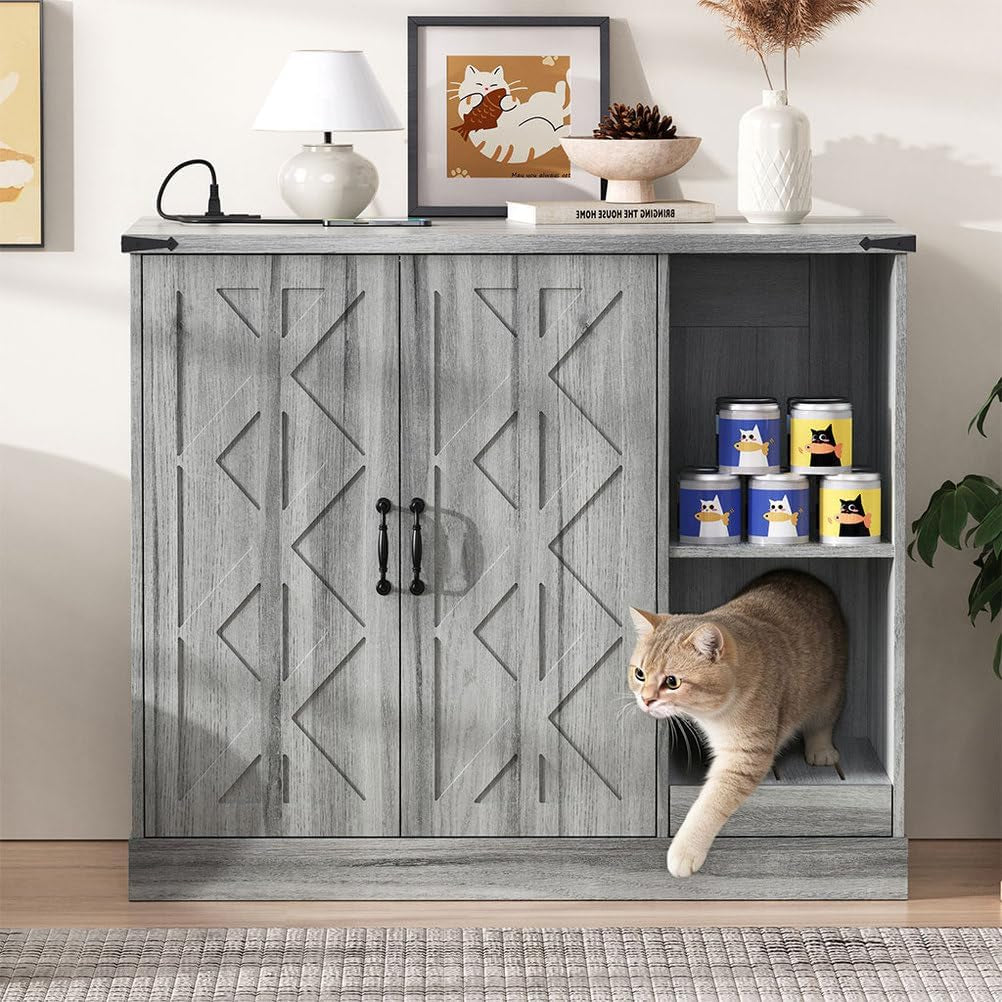 extra-large-cat-litter-box-enclosure-with-litter-collector-hidden-litter-box-furniture-cabinet-with-power-outlet-storage-shelves-cat-house-for-automatic-litter-boxes-gray