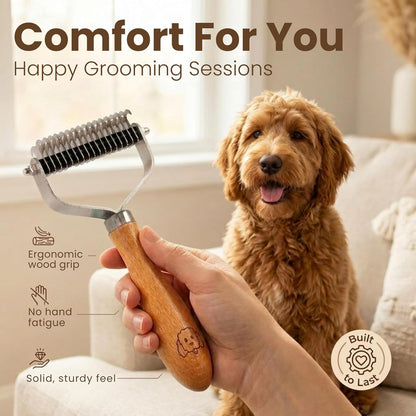 Dematting Comb for Dogs, Undercoat Rake Grooming Tool for Matted Pet Hair | Best Dematting Brush for Doodles & Poodles, Detangling De Matted Hair, Tool for Removing Shedding Fur, Cat Deshedder Brushes6