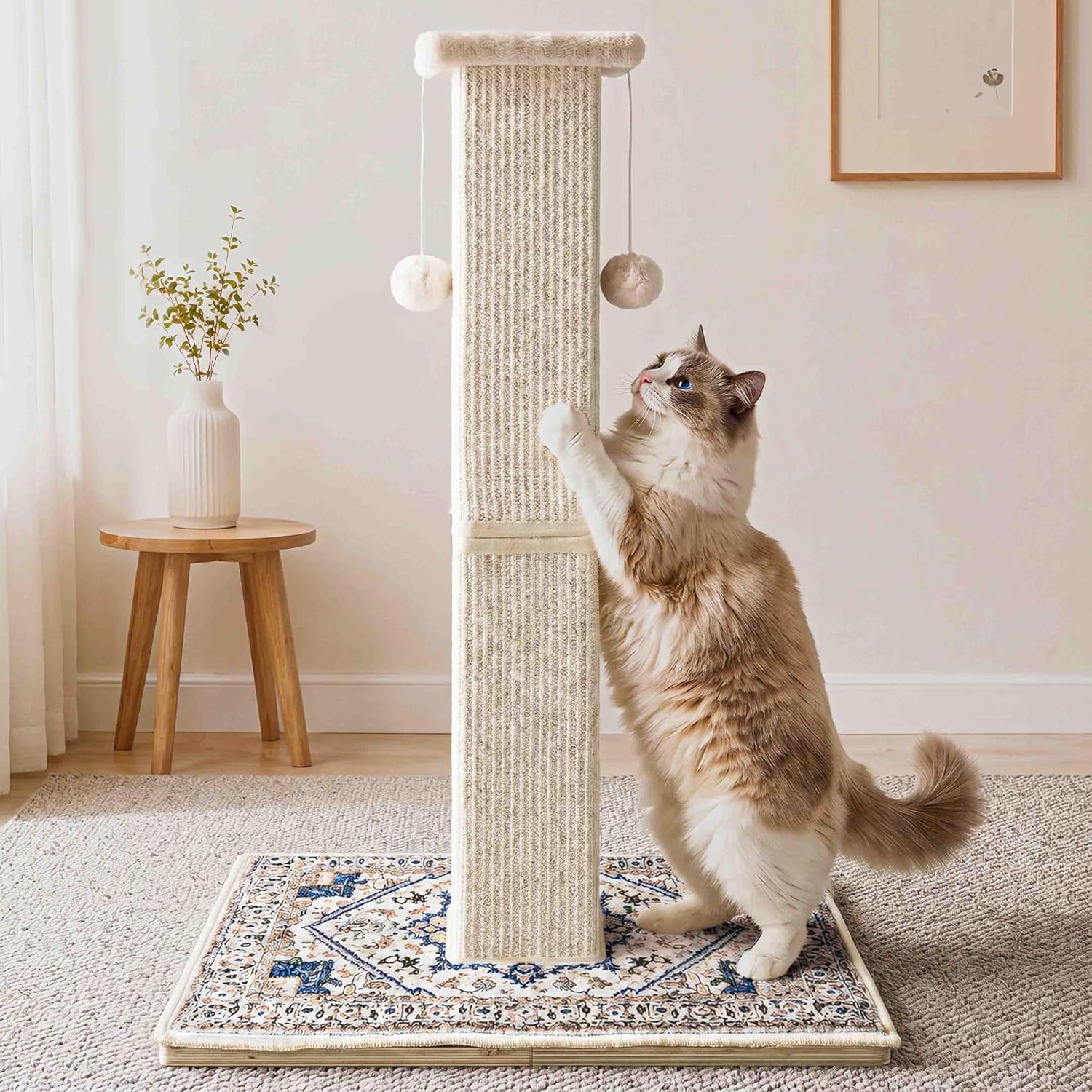 tall-cat-scratching-post-for-indoor-cats-adults-33-large-cat-scratch-post-with-perch-cute-cat-scratching-post-with-boho-carpet-dangling-ball-toys-white
