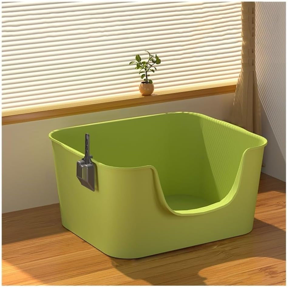 pet-supplies-large-anti-splash-litter-box-with-high-sides-easy-clean-cat-pan-includes-scoopgray