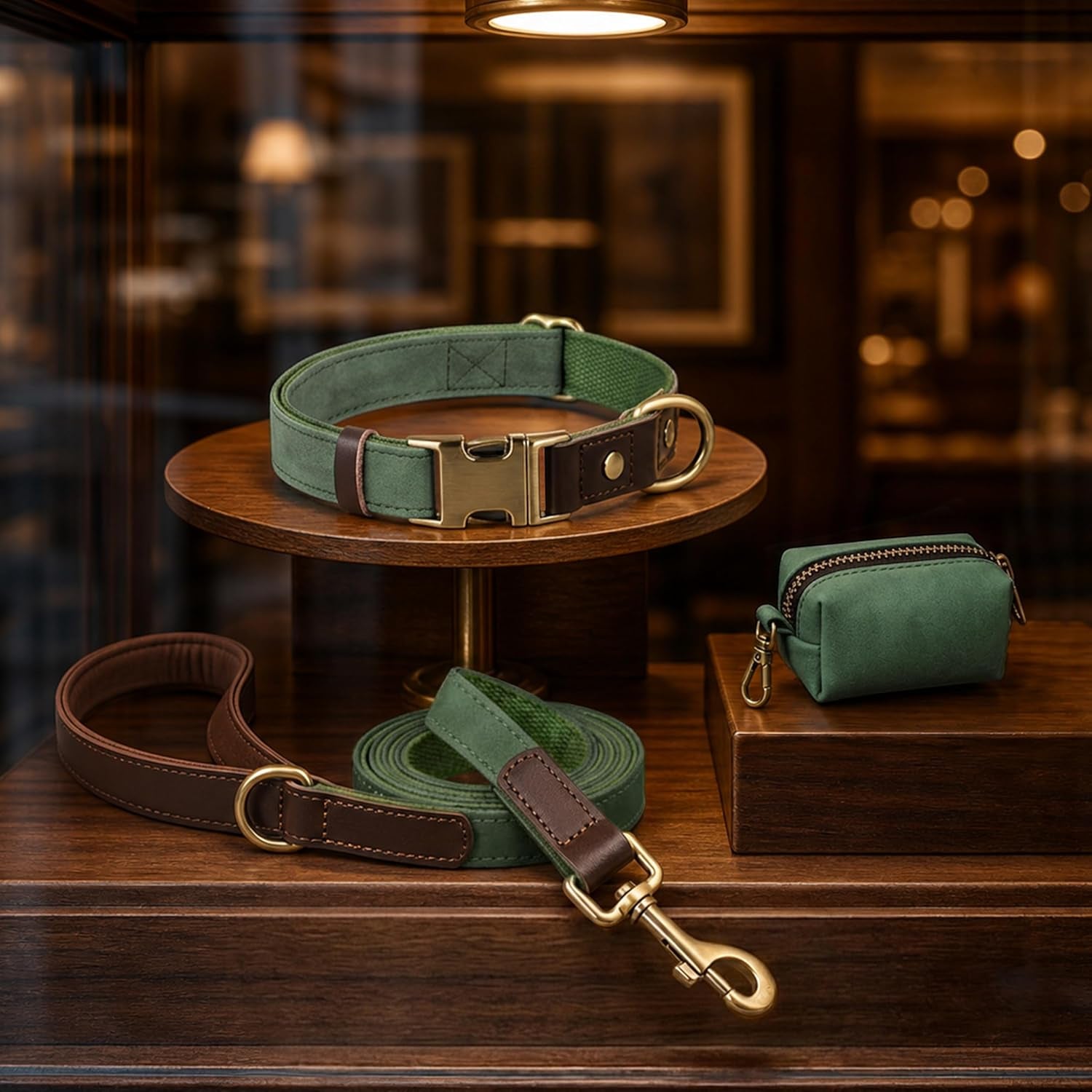 didog-pu-leather-dog-collar-for-small-dogs-puppy-soft-lining-green-s-all-day-comfort-for-daily-walks-and-backyard-play-quick-release-metal-buckle-for-easy-on-off-d-ring-for-leash-easy-clean