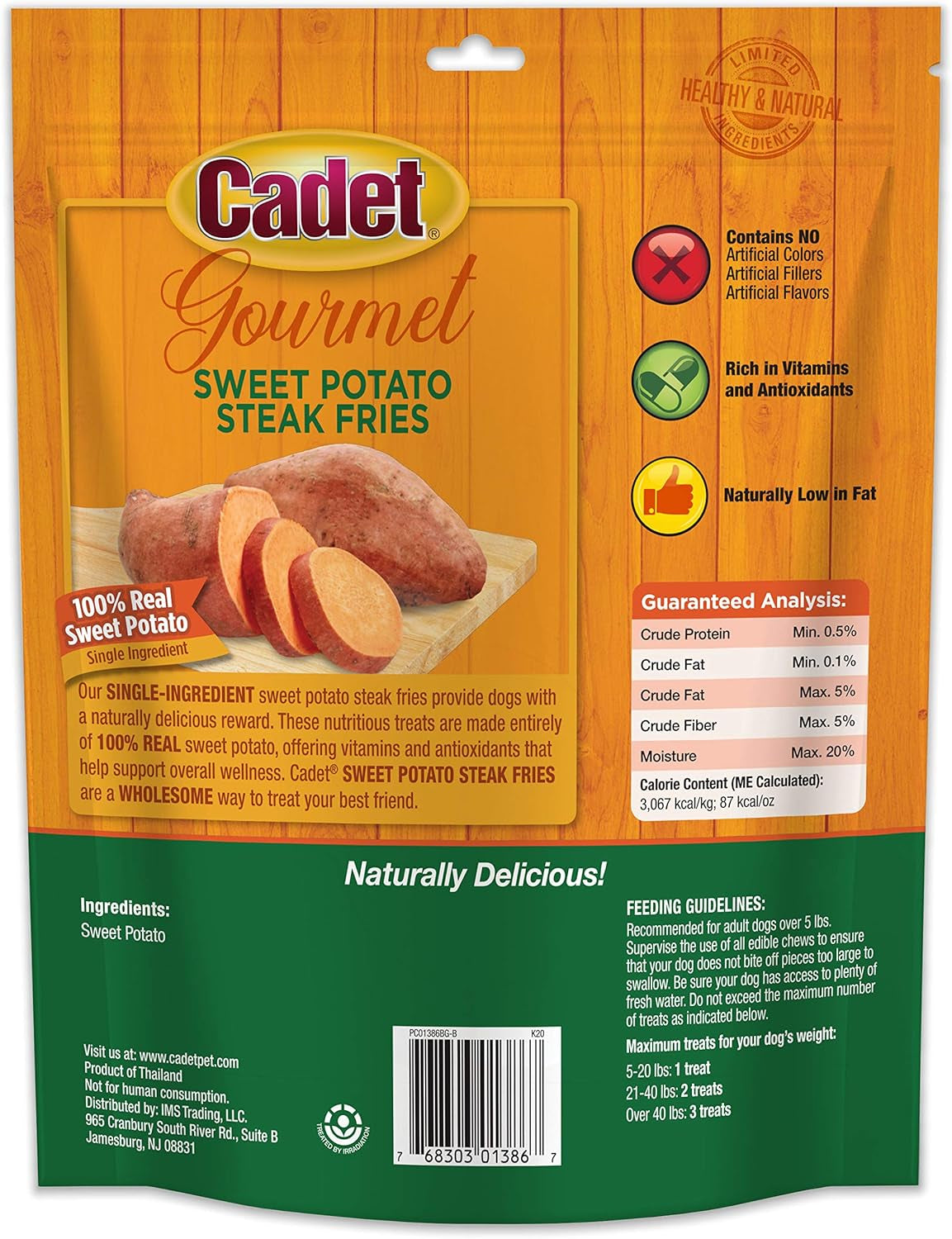 cadet-gourmet-sweet-potato-steak-fries-dog-treats-1-lb-100-real-sweet-potato-healthy-natural-chewy-dog-treats-single-ingredient-dog-training-treats-for-small-large-dogs