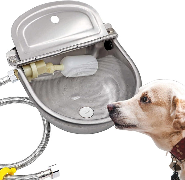 Automatic Dog Water Bowl Dispenser Large Size Pet Waterer Feeder Stainless-Steel Water Trough for Poultry and Small Livestock8
