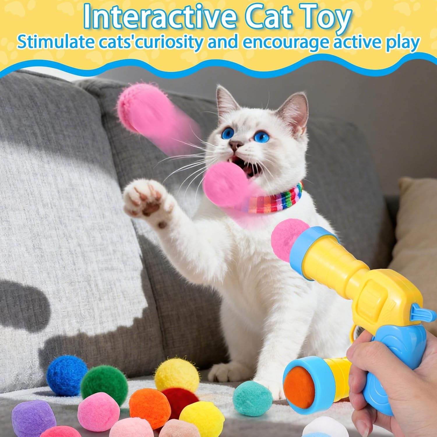 mity-rain-102pcs-cat-ball-launchers-pom-pom-balls-interactive-cat-toy-set-safe-soft-plush-kitten-toys-for-indoor-cats-fun-kitten-toys-for-endless-active-play-christmas