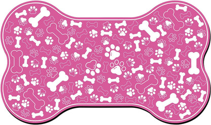 Dog & Cat Food Mat Bone Shaped Pet Feeding Mat Quick Absorb Water Bowl Placemat with Rubber Backing Indoor Floor Stain Resistant Pet Accessory Supplies (Light Pink Small, 12X18 Inches)9