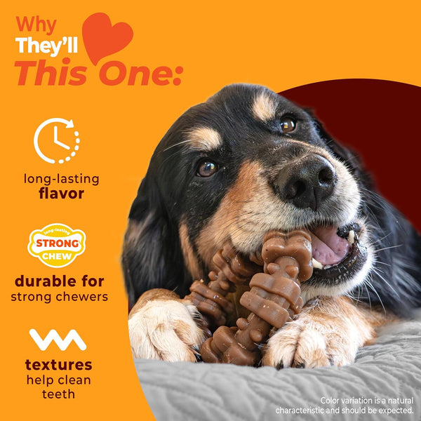 Nylabone Strong Chew Ring Dog Chew Toy Made with Real Beef & Chicken | X-Large Breeds, Durable, Long-Lasting Dog Bone, Textures Help Clean Teeth, Keeps Dogs Busy, for Dogs 50+ Lbs3