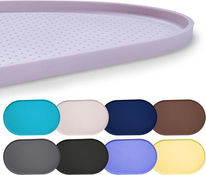 Hubulk 100% Waterproof Silicone Pet Feeding Mat with Raised Edge for Food and Water, Dog Bowl Mats, Cat Bowls Placemat with High Lip Protects Floor for Cats and Dogs (Gray, 19" L X 12" W)14