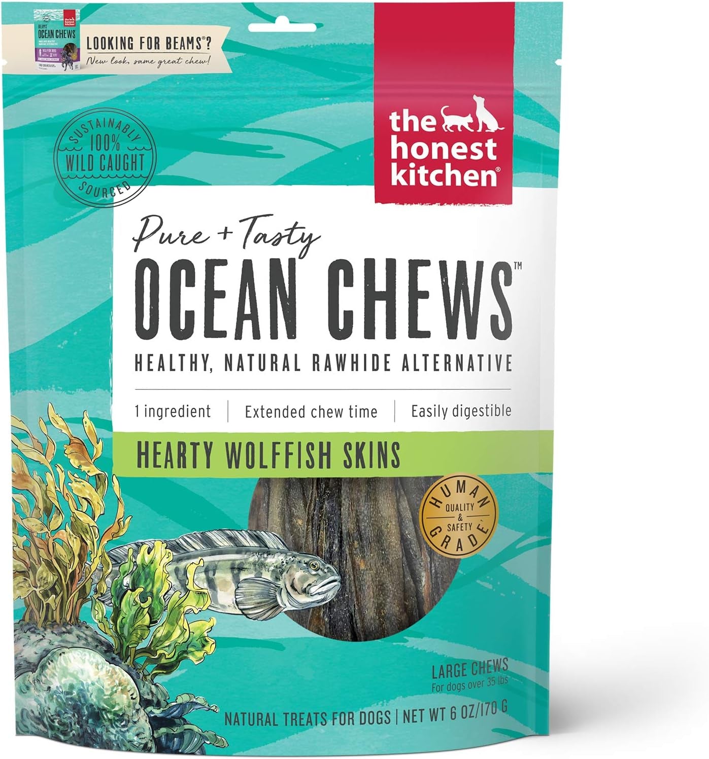 the-honest-kitchen-ocean-chews-crispy-cod-fish-skins-dog-treats-human-grade-single-ingredient-dehydrated-fish-dog-chews-for-large-dogs-high-protein-rawhide-alternative-for-skin-coat-5-5-oz