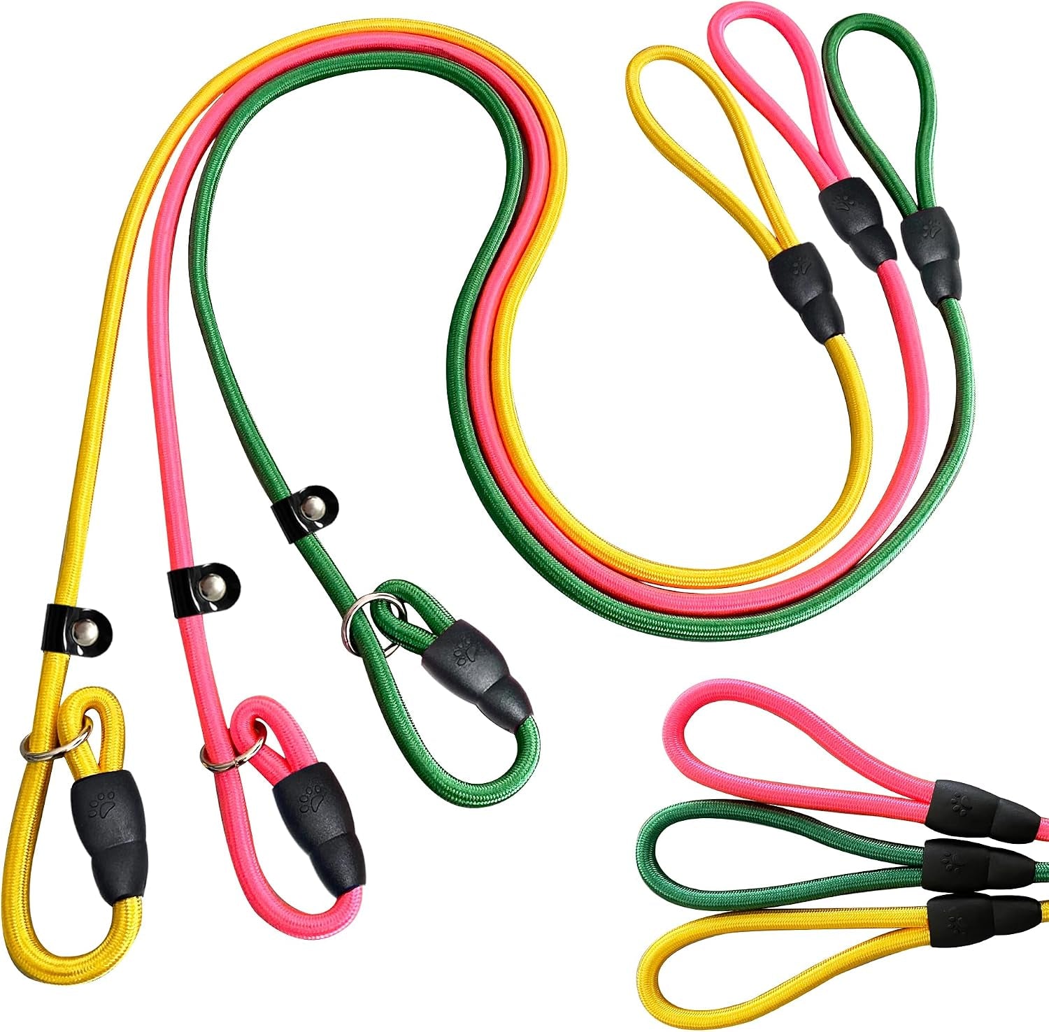 fovrlzse-upgraded-dog-slip-lead-3-pack-adjustable-nylon-lead-for-dogs-red-black-blue-training-aid-eco-friendly-cotton-lining-integrated-plastic-buckle