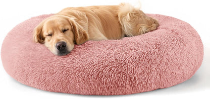 Hoewina Dog & Cat Bed for Indoor Cats, 20In Calming Donut Bed for Puppy and Kitten, Washable round Fluffy Pet Bed for Small Medium Dogs and Cats (Light Grey)13