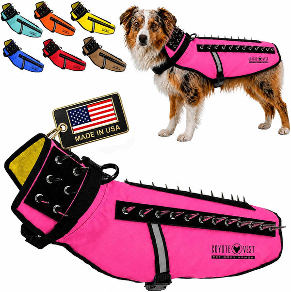 Coyotevest Dog Harness, Stab-Resistant Coyote Vest, Small, Neon Pink | Reflective Stab-Resistant Vest Helps Protect Small Dogs from Coyotes, Aggressive Dogs and Birds of Prey, Made in the USA42