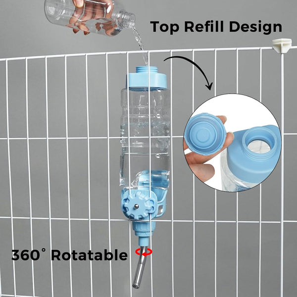 Vannon Dog Crate Water Bottle, 34Oz Top-Fill Pet Water Dispenser, Blue | Kennel Water Bottle Helps Keep Pets Hydrated Longer with Fewer Refills and Easy Daily Care.9