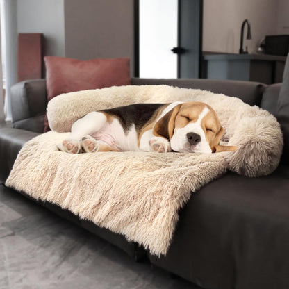 Calming Dogs/Cats Bed Mats, Dog Pad Washable Removable Couch Cover, Plush Long Fur Mat for Pets, Waterproof Lining, Perfect for Small, Medium and Large Dogs and Cats (Gradient Gray, 36"X31")42