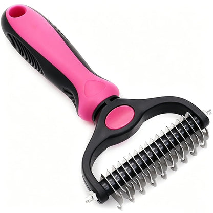 Pet Grooming Rake for Dogs & Cats - Double-Sided Deshedding and Dematting Tool, Gently Remove 95% of Loose Undercoat & Mats for Long-Haired Pets, Painless Fur Brush for Shedding Control (Blue)7