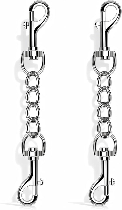 2 PCS Dog Collar Metal Safety Clip, Harness Collar Leash Chain Connector, Heavy Duty Double End Spring Backup Buckle Clasp, Escape-Proof Safety Accessory (Small, Black)8