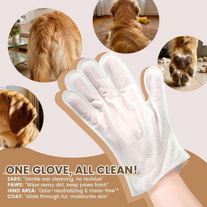 IMMHABI 50 Count Cleaning Deodorizing Pet Glove Wipes for Dogs & Cats, Hypoallergenic Dog Bath Wipes with Natural Deodorizer Persimmon Tannin, Pet Bathing Wipes for Horse Coat Care Coconut Scent5