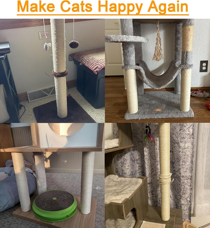 6.8Cm 2.7In Diameter Cat Tree Scratching Post Replacement Sisal (2Posts*30Cm/11.81In, M8)7