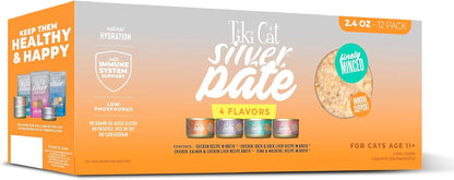 Tiki Cat Silver Paté Wet Cat Food, Variety Pack, 2.4 Oz. Can (12 Count)1