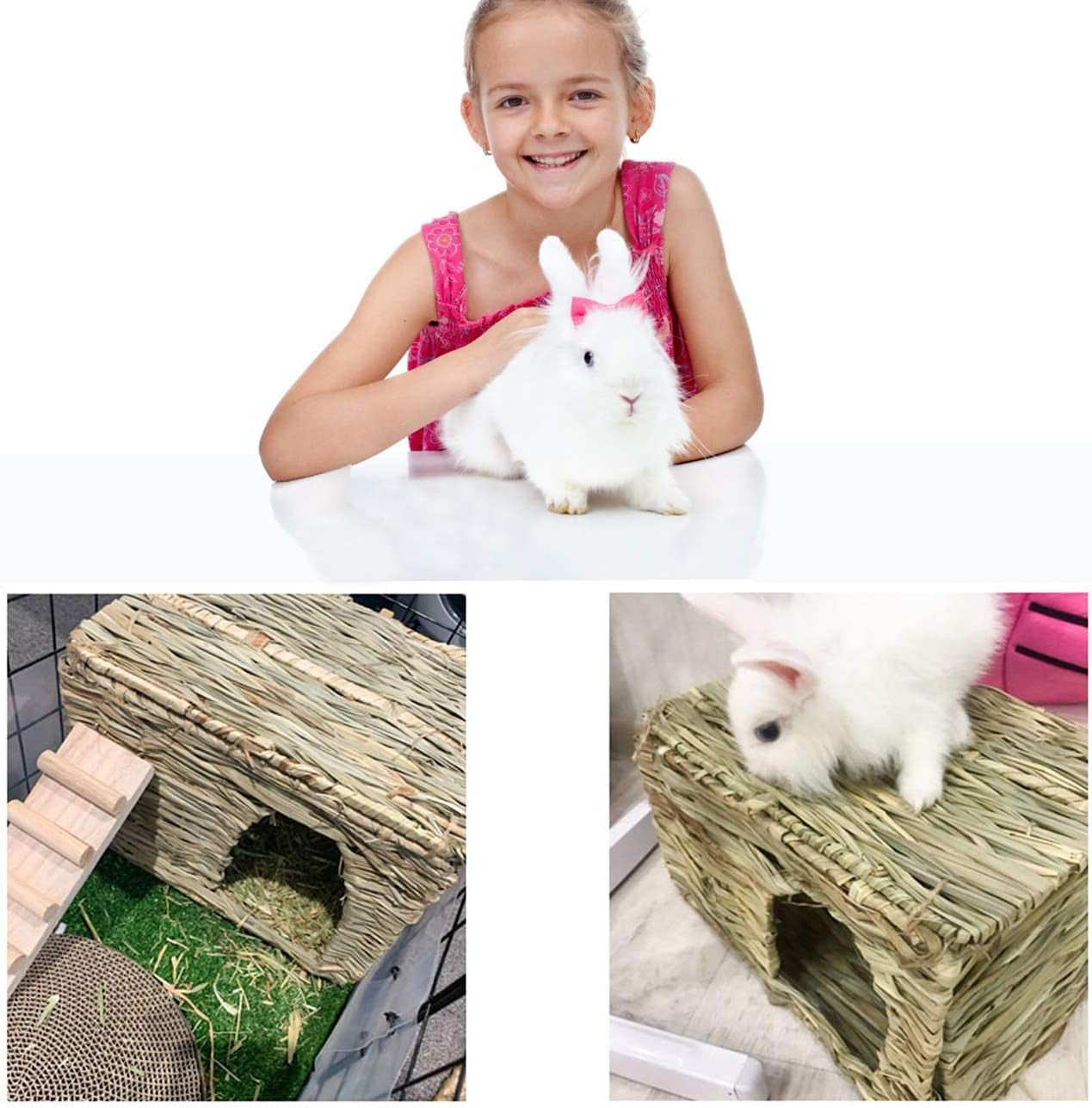 hercocci-extra-large-grass-house-for-rabbit-foldable-comfortable-house-small-animal-hut-play-hideaway-bed-hay-mat-chew-toy-for-bunny-guinea-pig-hamster-chinchilla-1-pack