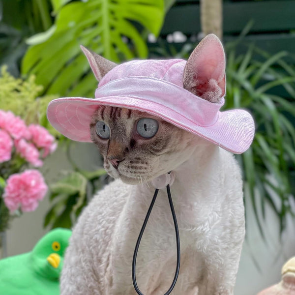 Pet Hat with Ear Holes Sunscreen Baseball Cap Suitable for Small and Medium-Sized Dogs Outdoor Climbing Hat in Summer Pet Products (Pink, Large)2