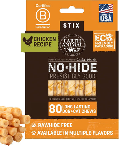 Earth Animal No Hide Stix - Rawhide Free Dog Chews Sticks 20 Count Chicken | Small Sticks Chicken Flavored Natural Rawhide Free Long Lasting Dog Chews - Treats for Small Dogs and Cats17