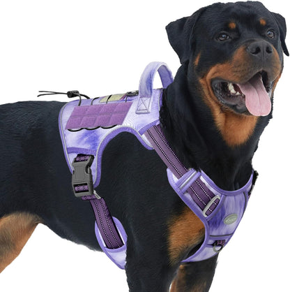 Auroth Tactical Dog Harness for Large Dogs No Pull Adjustable Pet Harness Reflective K9 Working Training Easy Control Pet Vest Military Service Dog Harnesses Army Yellow L66