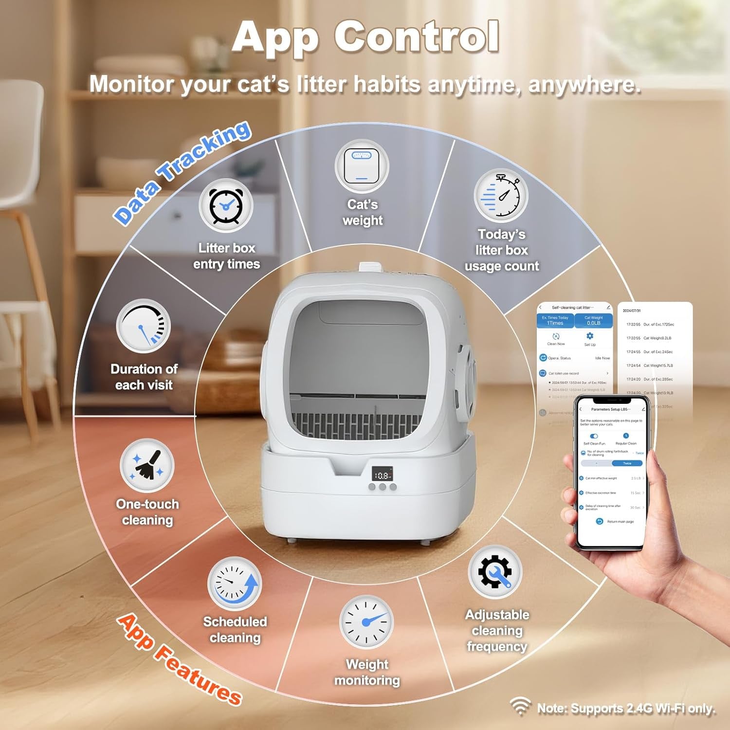 mintakawa-automatic-cat-litter-box-self-cleaning-app-control-and-weight-monitoring-ultra-quiet-suitable-for-medium-cats-and-kittens-safe-anti-pinch-litter-box-assembly-required-white