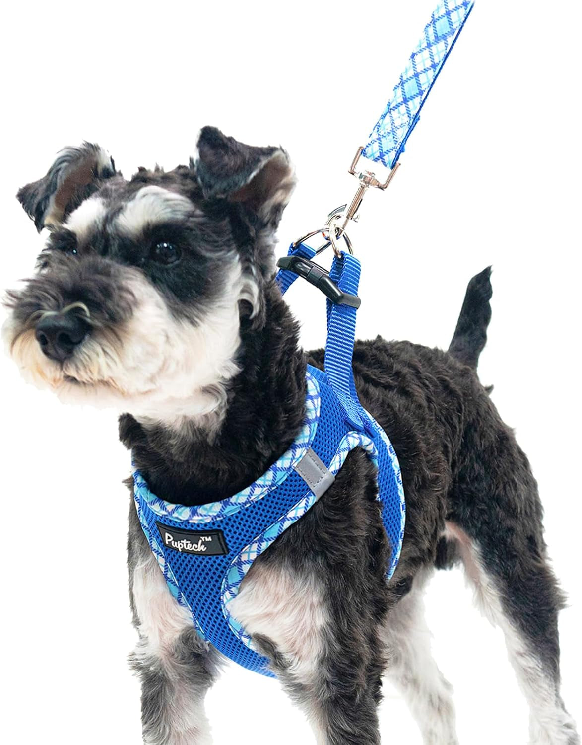 pupteck-dog-harness-and-leash-set-for-small-medium-dogs-no-pull-step-in-soft-mesh-puppy-cat-vest-harnesses-reflective-at-night-green-s